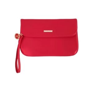 Giorgio Armani Vibrant Red Clutch Cosmetic Wristlet Bag | EUC